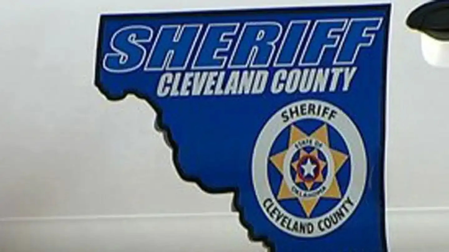 A Cleveland County sheriff's vehicle during a theft investigation update